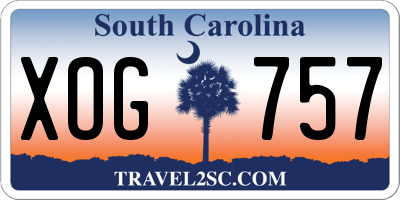 SC license plate XOG757