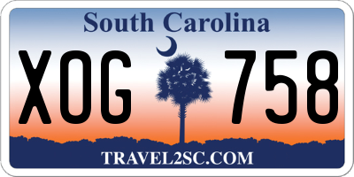 SC license plate XOG758