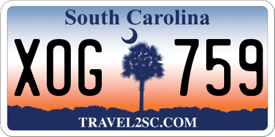 SC license plate XOG759