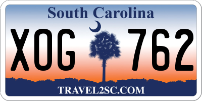 SC license plate XOG762