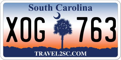 SC license plate XOG763