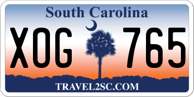 SC license plate XOG765