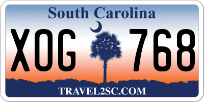 SC license plate XOG768