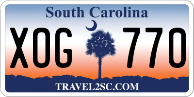 SC license plate XOG770