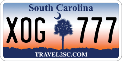 SC license plate XOG777