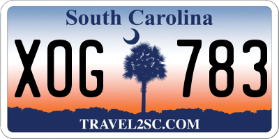 SC license plate XOG783
