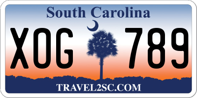 SC license plate XOG789