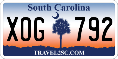 SC license plate XOG792