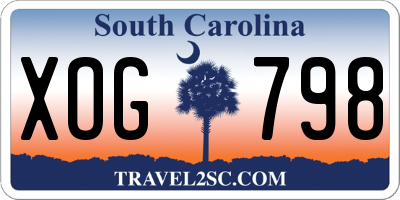 SC license plate XOG798