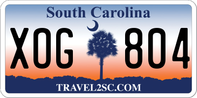 SC license plate XOG804