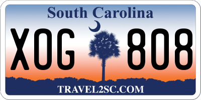 SC license plate XOG808