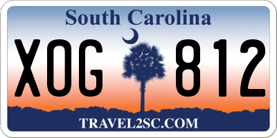 SC license plate XOG812