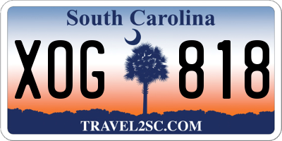 SC license plate XOG818