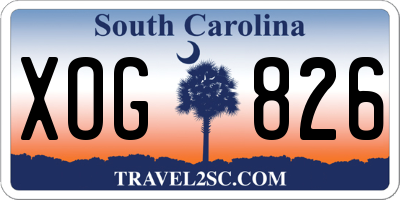 SC license plate XOG826