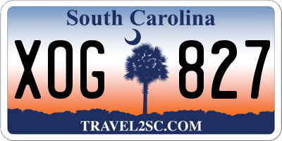SC license plate XOG827
