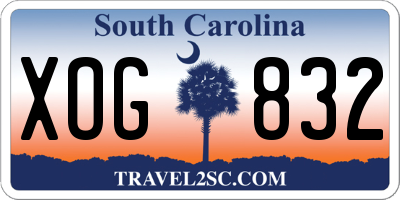 SC license plate XOG832