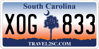 SC license plate XOG833
