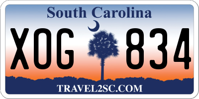 SC license plate XOG834
