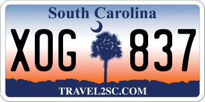 SC license plate XOG837