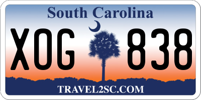 SC license plate XOG838