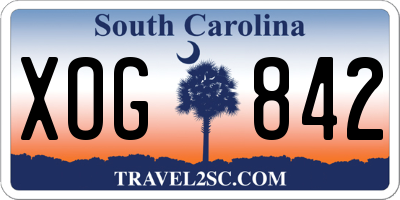 SC license plate XOG842