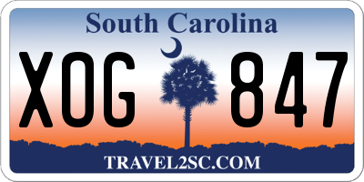 SC license plate XOG847