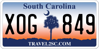 SC license plate XOG849