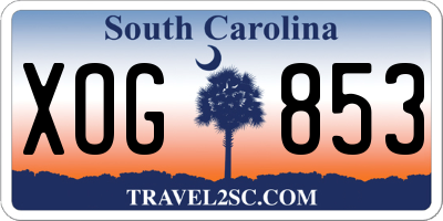 SC license plate XOG853