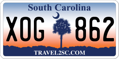 SC license plate XOG862