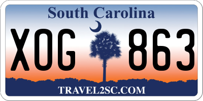 SC license plate XOG863