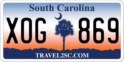 SC license plate XOG869