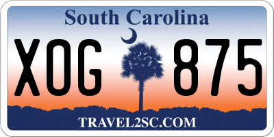 SC license plate XOG875