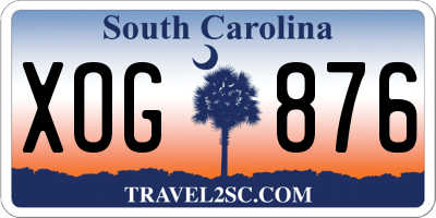 SC license plate XOG876