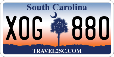 SC license plate XOG880
