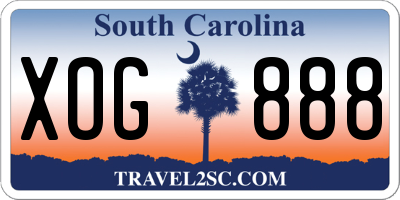 SC license plate XOG888