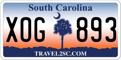 SC license plate XOG893