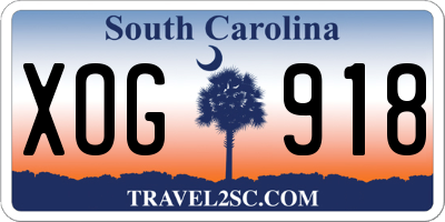 SC license plate XOG918