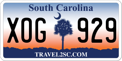 SC license plate XOG929