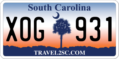 SC license plate XOG931