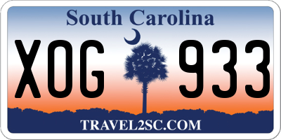 SC license plate XOG933