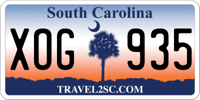 SC license plate XOG935