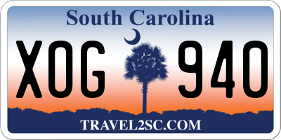 SC license plate XOG940