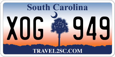 SC license plate XOG949