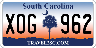 SC license plate XOG962