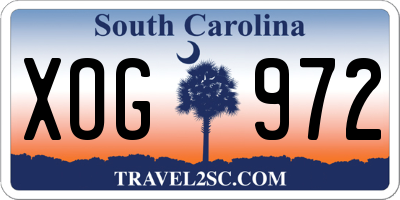 SC license plate XOG972