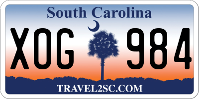 SC license plate XOG984
