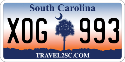 SC license plate XOG993