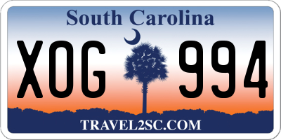 SC license plate XOG994