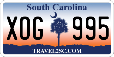 SC license plate XOG995