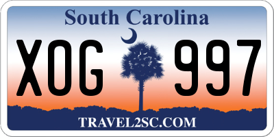 SC license plate XOG997